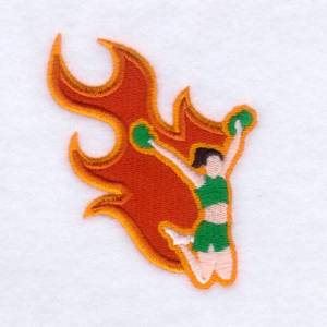Picture of Flaming Cheerleader Machine Embroidery Design