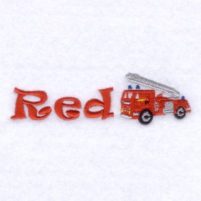 Fire Truck Red Machine Embroidery Design