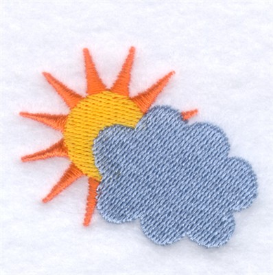 Sun and Cloud Machine Embroidery Design