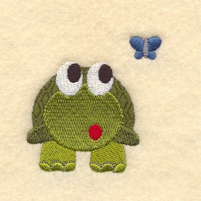 Turtle and Butterfly Machine Embroidery Design