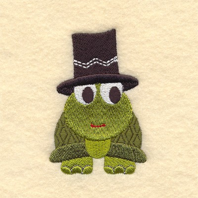 Top Hat Turtle Machine Embroidery Design