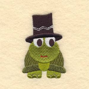 Picture of Top Hat Turtle Machine Embroidery Design