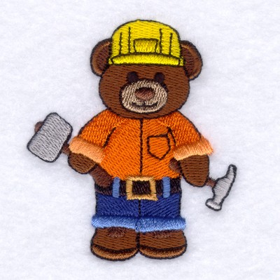Construction Bear Machine Embroidery Design