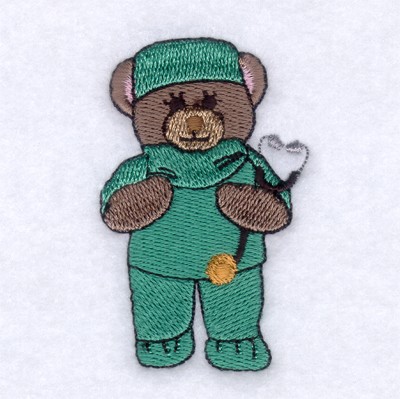 Doctor Bear Machine Embroidery Design