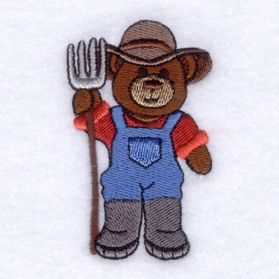 Farmer Bear Machine Embroidery Design