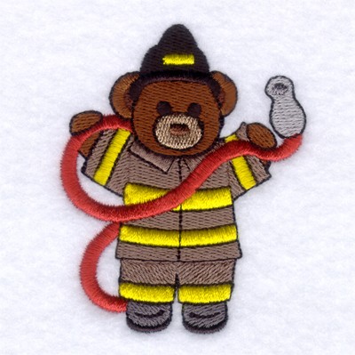 Firefighter Bear Machine Embroidery Design