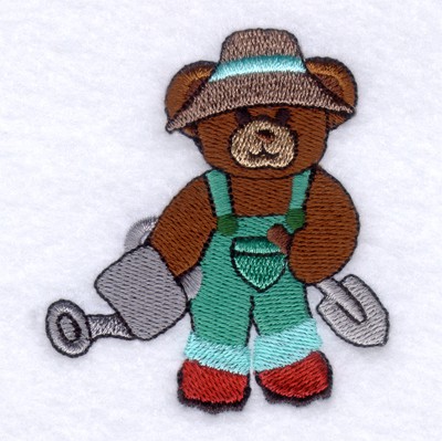 Gardener Bear Machine Embroidery Design