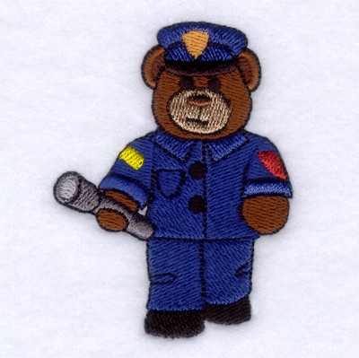 Police Bear Machine Embroidery Design