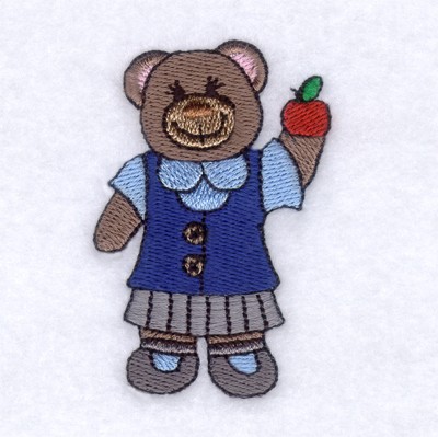 Teacher Bear Machine Embroidery Design