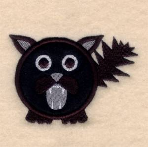 Picture of Black Cat Circle Applique Machine Embroidery Design