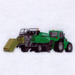 Picture of Tractor & Square Baler Machine Embroidery Design