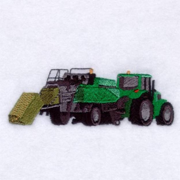 Picture of Tractor & Square Baler Machine Embroidery Design
