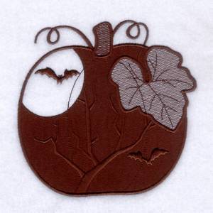 Picture of Bat Pumpkin Toile Machine Embroidery Design