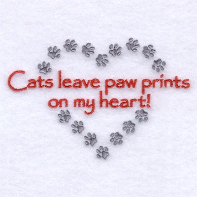 Paw Prints On My Heart! Machine Embroidery Design