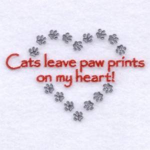 Picture of Paw Prints On My Heart! Machine Embroidery Design