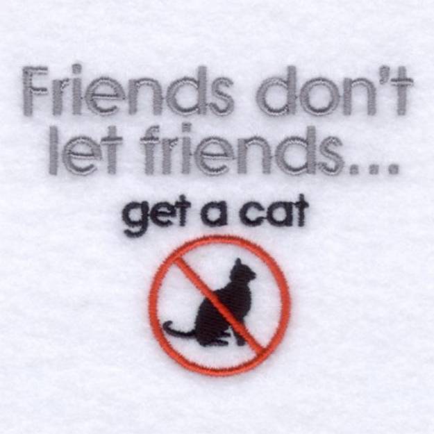 Picture of No Cats Machine Embroidery Design