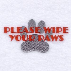 Picture of Please Wipe Your Paws Machine Embroidery Design