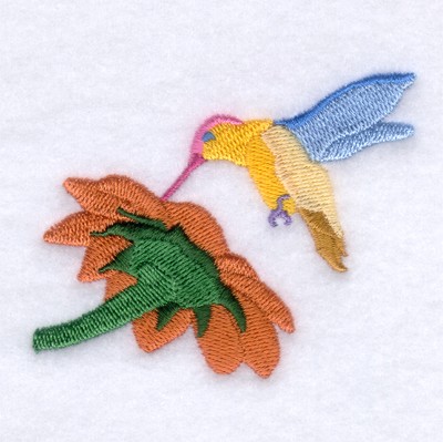 Whimsical Hummingbird Machine Embroidery Design