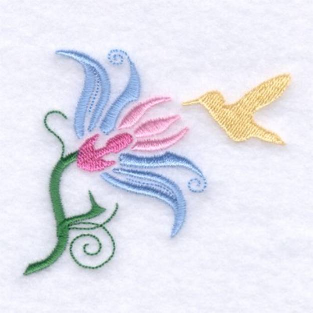 Picture of Whimsical Hummingbird Machine Embroidery Design