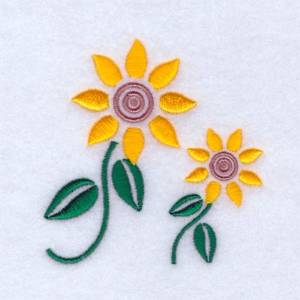 Picture of Sunflower Stencil Machine Embroidery Design