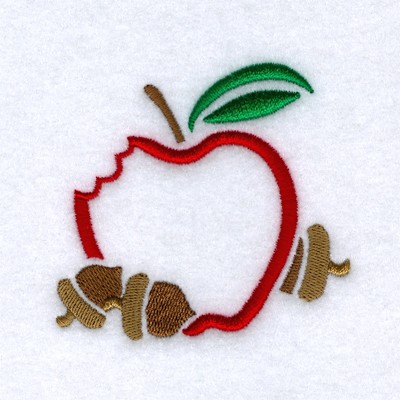 Apple Stencil Machine Embroidery Design