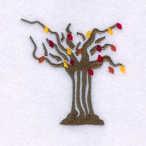 Picture of Fall Tree Stencil Machine Embroidery Design