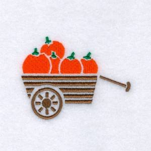 Picture of Pumpkin Cart Stencil Machine Embroidery Design
