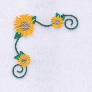 Picture of Sunflower Corner Machine Embroidery Design