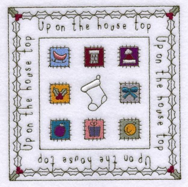 Picture of Housetop Square #1 Machine Embroidery Design