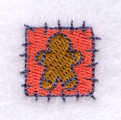Gingerbread Man Patch Machine Embroidery Design