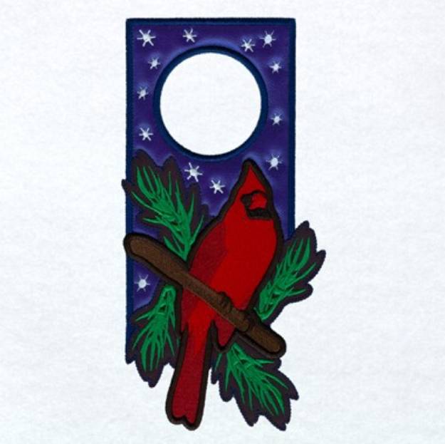 Picture of Cardinal Door Hanger Machine Embroidery Design