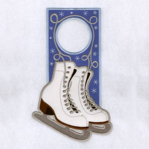 Picture of Ice Skates Door Hanger Machine Embroidery Design
