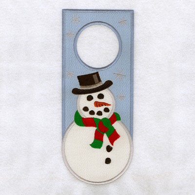 Snowman Door Hanger Machine Embroidery Design