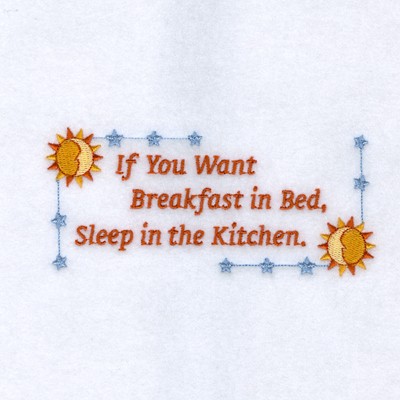 Breakfast in Bed Machine Embroidery Design