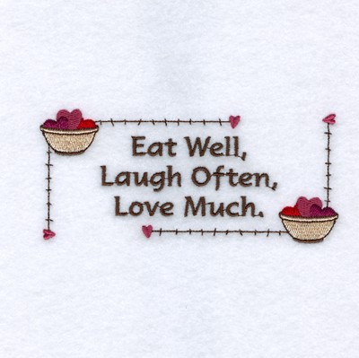 Eat Well Machine Embroidery Design
