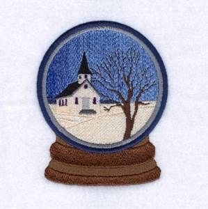 Picture of Country Church Globe Machine Embroidery Design