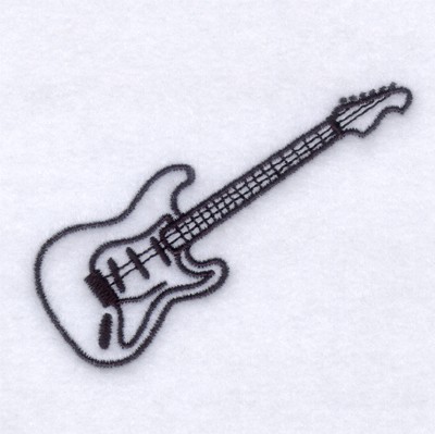 Electric Guitar Outline Machine Embroidery Design