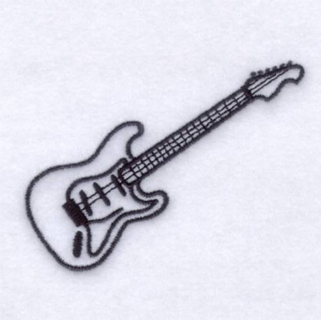 Picture of Electric Guitar Outline Machine Embroidery Design