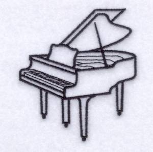 Picture of Piano Outline Machine Embroidery Design