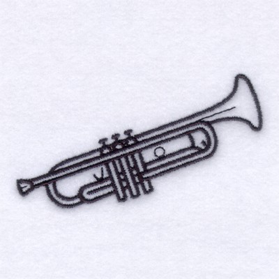 Trumpet Outline Machine Embroidery Design