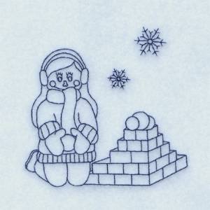 Picture of Stacy Building Igloos Machine Embroidery Design
