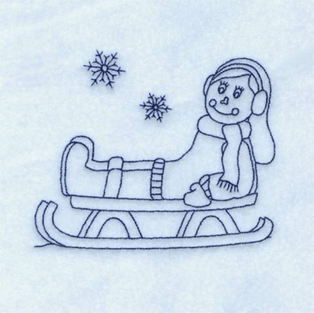 Picture of Stacy Sledding Machine Embroidery Design