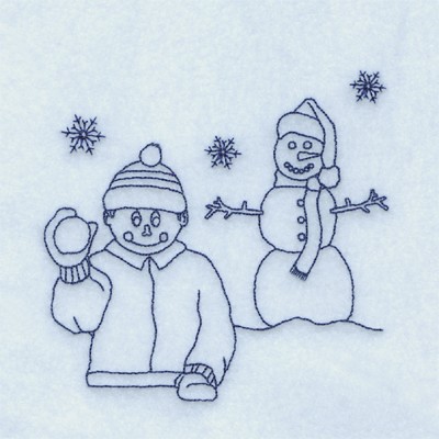 Ryan With Snowball Machine Embroidery Design