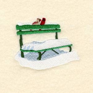 Picture of Cardinals On A Bench Machine Embroidery Design
