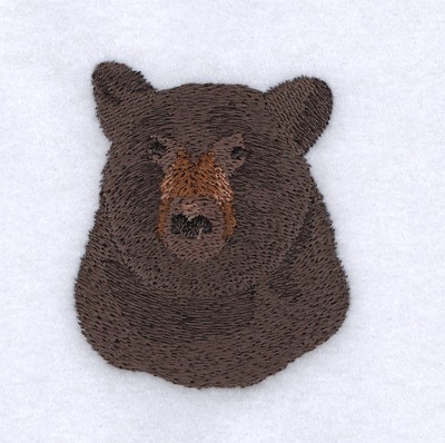Black Bear Head Machine Embroidery Design