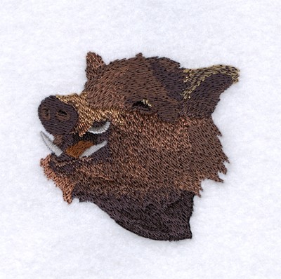 Wild Boar Head Machine Embroidery Design