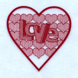 Picture of Love Toile Machine Embroidery Design