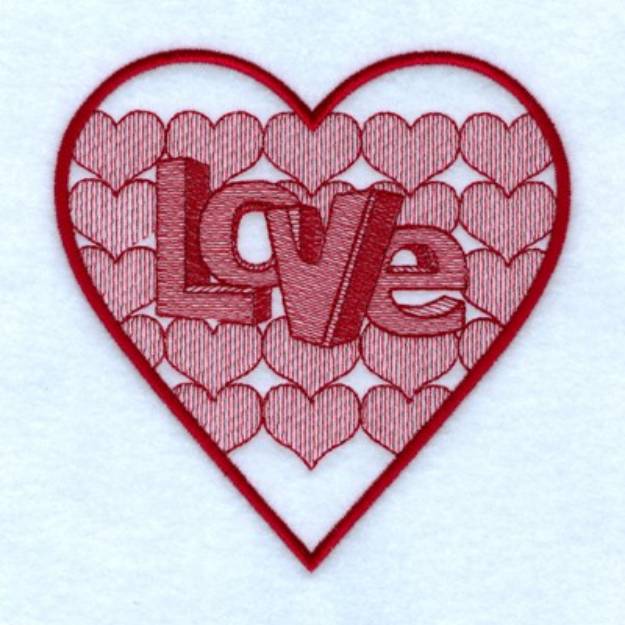 Picture of Love Toile Machine Embroidery Design