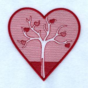 Picture of Heart Tree Toile Machine Embroidery Design