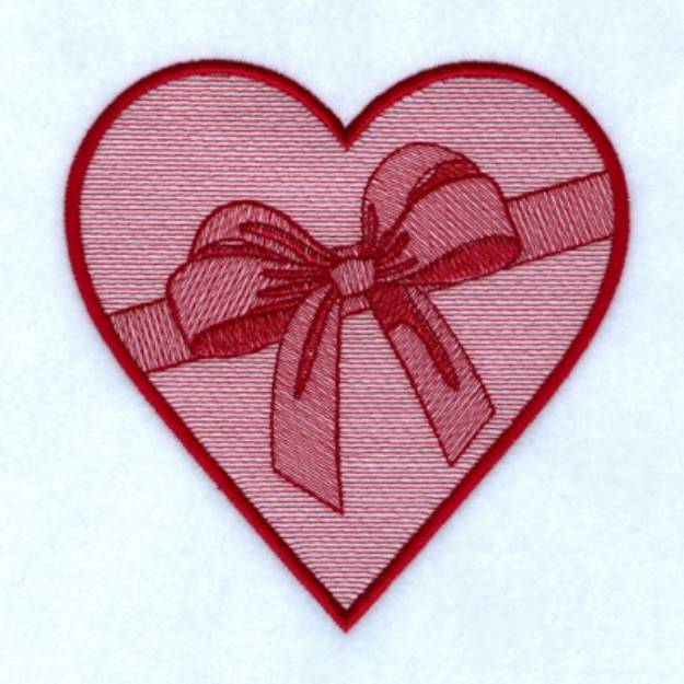 Picture of Love Bow Toile Machine Embroidery Design